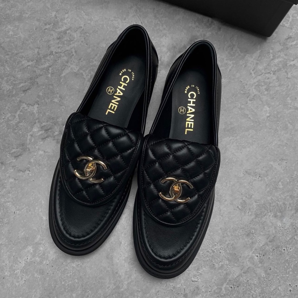 Lambskin Quilted CC Turnlock Loafers!